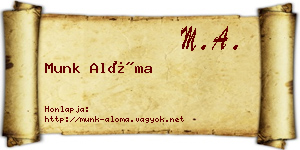 Munk Alóma névjegykártya